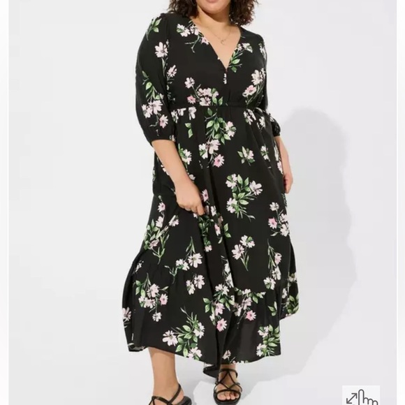 torrid Dresses & Skirts - Maxi Challis Tiered V-Neck Dress